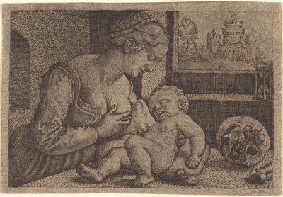 Kafatası ile Madonna by Barthel Beham