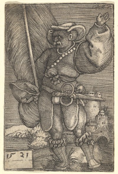 Yükseltilmiş Sol El ile Standart Taşıyıcı, 16. yüzyılın başlarında. by Barthel Beham
