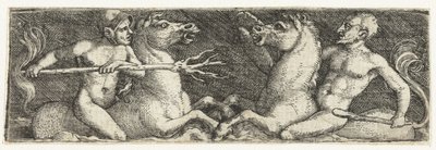 İki dövüşen triton by Barthel Beham