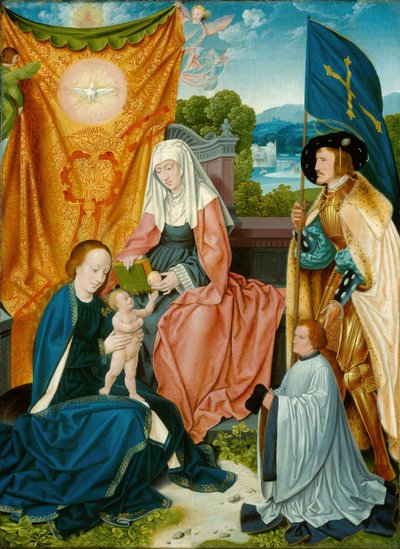 Aziz Anne, Aziz Gereon ve Bir Donör ile Bakire ve Çocuk, c. 1520. by Bartholomaeus Bruyn the Elder