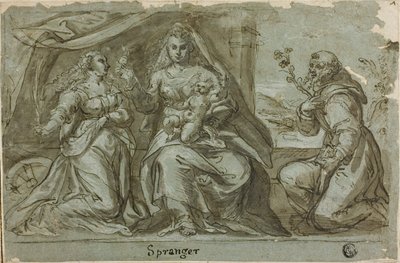 Aziz Catherine ve Dominic ile Madonna ve Çocuk by Bartholomaeus Spranger
