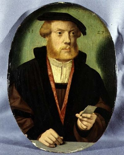 Kürk Astarlı Pelerin Giyen Genç Bir Adamın Portresi by Bartholomaeus the Elder Bruyn