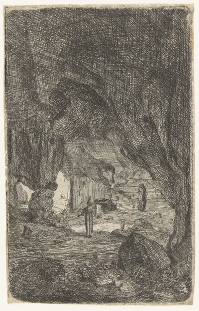 Bir mağaranın içi Valmontane'deki mağara. Roma kalıntıları (dizi başlığı) Verscheyden, satın alınmış Romen (dizi başlığı) olarak Soo binasını harap etti by Bartholomeus Breenbergh
