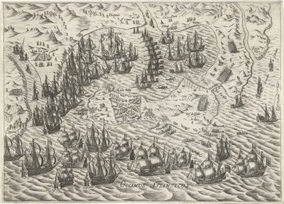 Cadiz Savaşı, 1596 by Bartholomeus Willemsz. Dolendo (attributed to)