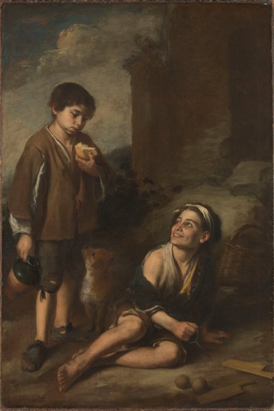 İki Köylü Çocuk by Bartolomé Esteban Murillo