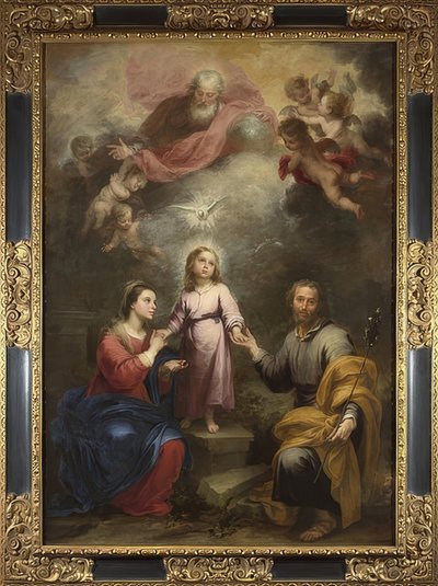 Göksel ve dünyevi üçlü. 1675-82 civarında by Bartolomé Esteban Murillo