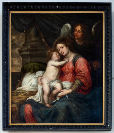 Bölge kilisesi (Parochiekerk Sint-Andreas, Beerlegem). Tablo. Çocuklu Hanımefendimiz. Bartolome Murillo (?). by Bartolomé Esteban Murillo