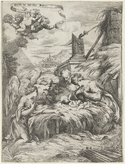 Meryem, Yusuf ve Meleklerin Hayranlığı by Bartolomeo Biscaino