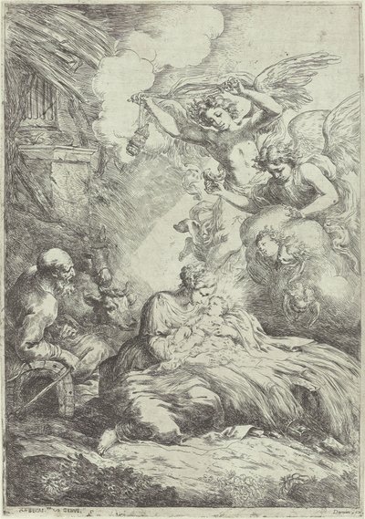 Meleklerle Doğuş by Bartolomeo Biscaino