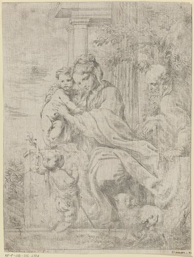 Genç Vaftizci Yahya ile Kutsal Aile by Bartolomeo Biscaino
