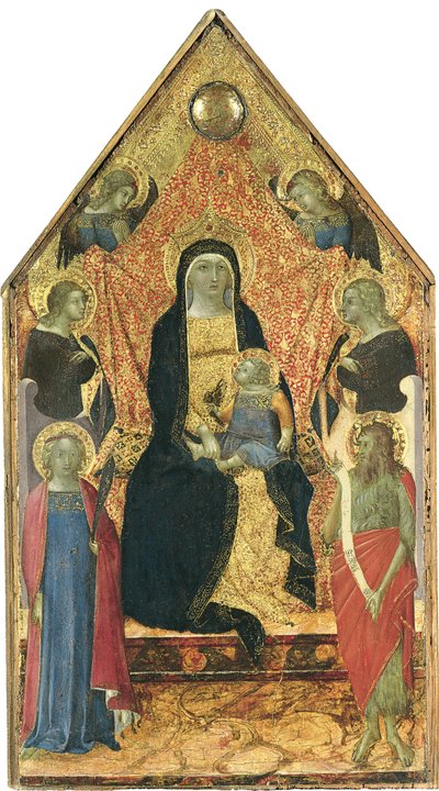 Bakire ve Çocuk, dört Melek ve Aziz arasında tahta çıktı by Bartolomeo Bulgarini