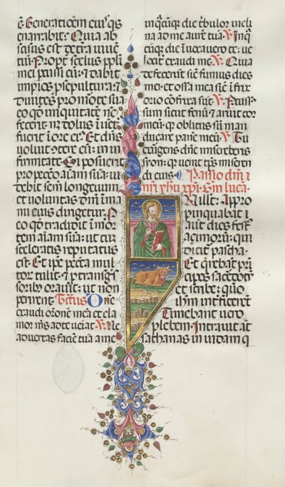 Yanlış satış: Fol. 131: Aziz Luke, Boğa ile, 1469. by Bartolomeo Caporali
