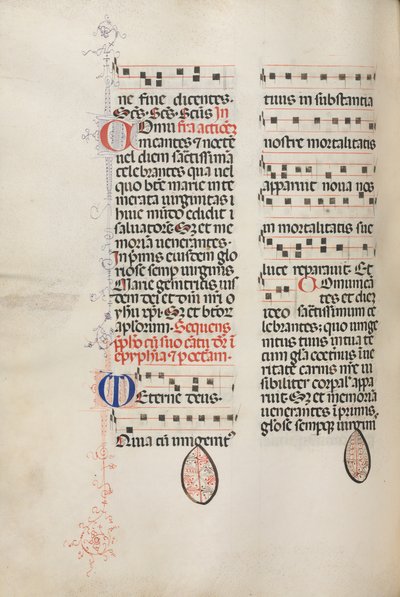 Yanlış satış: Fol. 177v: Çeşitli sıradan dualar için müzik, 1469. by Bartolomeo Caporali