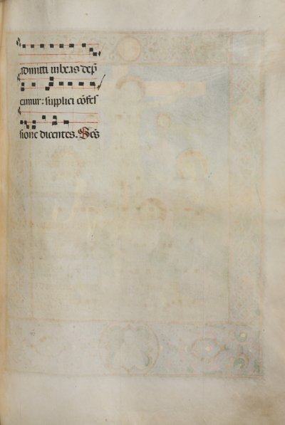 Yanlış satış: Fol. 185: Çeşitli Sıradan Dualar için Haç, Yeşillik ve Müzik, 1469. by Bartolomeo Caporali
