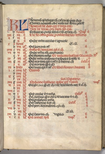 Yanlış satış: Fol. 8r: Kasım Takvim Sayfası, 1469. by Bartolomeo Caporali
