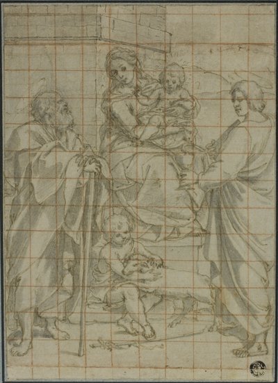 Evangelist Aziz John ve Vaftizci Yahya Bebek ile Kutsal Aile by Bartolomeo Cesi
