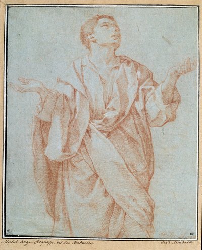 Adam örtülü, kollar açık, gözler göğe kaldırılmış, baş yana yatırılmış Bartolomeo Cesi (1556-1620) Dim. 0,28 x 0,23 m Paris. Louvre müzesi by Bartolomeo Cesi