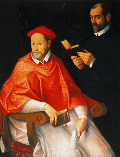 Bir kardinal ve bir rahibin portresi, Bartolomeo Cesi (1556-1629), tuval üzerine yağlı boya, 96x124 cm. by Bartolomeo Cesi