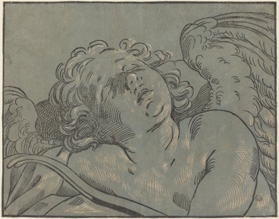 aşk tanrısı uykuda by Bartolomeo Coriolano after Guido Reni