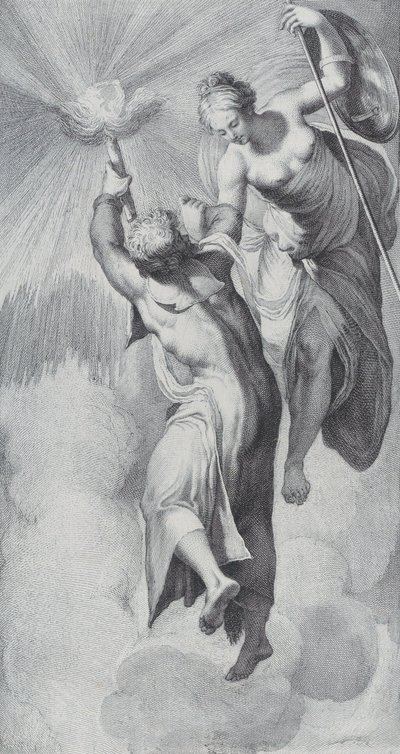 Minerva, göklere tırmanmaya çalışırken Prometheus