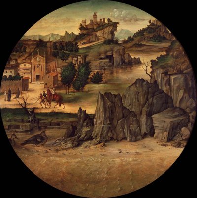 Kaleler ile Peyzaj, Geç 15. yüzyıl. by Bartolomeo Montagna