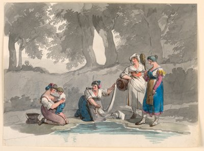 Roma Yakınlarındaki Dağlarda Bir Derede by Bartolomeo Pinelli