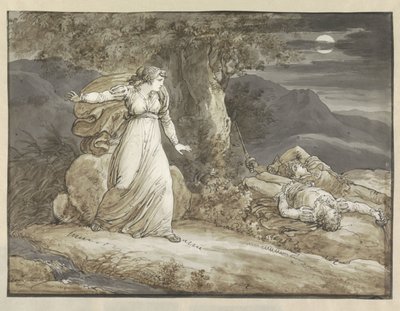 Colma, Salgar ve Kardeşinin Cesetlerini Keşfediyor by Bartolomeo Pinelli