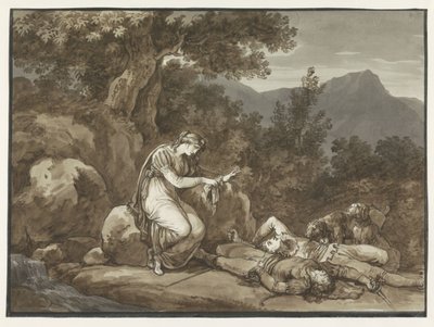 Colma, Salgar ve Kardeşinin Ölümüne Ağlıyor by Bartolomeo Pinelli