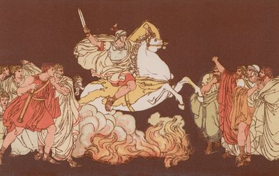 Curtius uçuruma atlıyor by Bartolomeo Pinelli