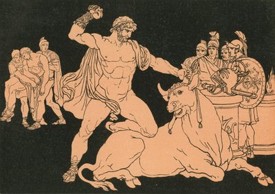 Entellus Boğayı Öldürüyor by Bartolomeo Pinelli