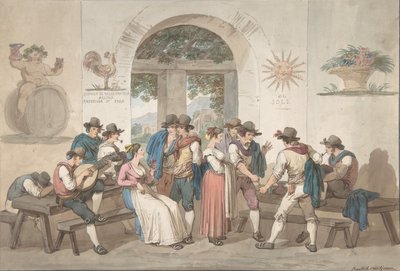 Bir Roma Hanının İçi, 1817., 1817. by Bartolomeo Pinelli
