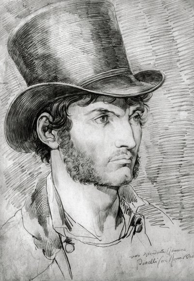 Bartolomeo Pinelli'nin (1781-1835) yaptığı çizim erkek portresi (Gerçek Roman) by Bartolomeo Pinelli