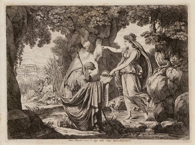 Numa Pompilius ile su perisi Egeria (gravür) by Bartolomeo Pinelli