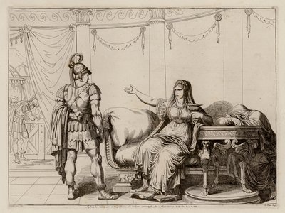 Sophonisba, Massinissa tarafından kendisine getirilen zehri alıyor (gravür) by Bartolomeo Pinelli