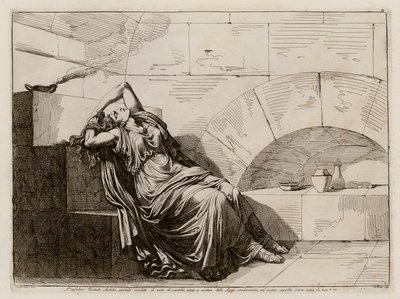 Diri diri gömülen Vestal Bakire Sestilia (gravür) by Bartolomeo Pinelli