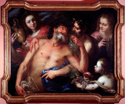 Sarhoş Silenus (tuval üzerine yağlı boya by Bartolommeo Biscaino
