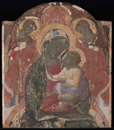Bakire ve Çocuk İki Melekle Taht Edildi by Bartolommeo Bulgarini