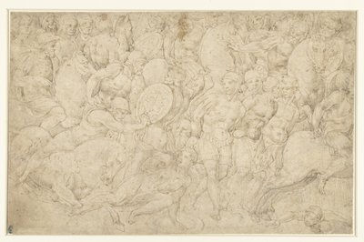 Süvari ve piyadeler ve mahkumların önderliği arasındaki savaş by Bartolommeo Neroni (attributed to)