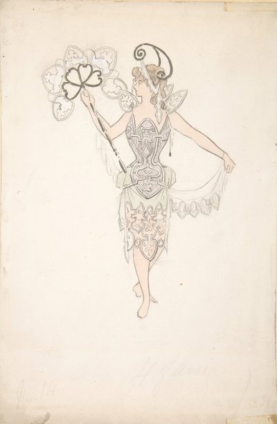 Yelpazeli Bayan Kostüm Tasarımı, 1890-99. by Basil Crage