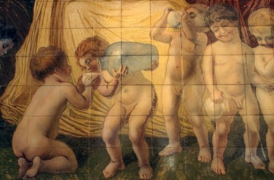 Putti kaplıca suyu içiyor by Basilio Cascella