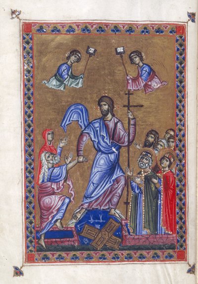 Egerton 1139, f.9v Cehennemin Harrowing