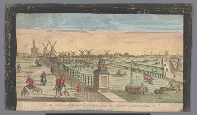 Hogesluis'in Buiten-Amstel'e, Amsteldijk'e ve Amsterdam'daki Zaagmolensloot'taki değirmenlere bakışı by Basset