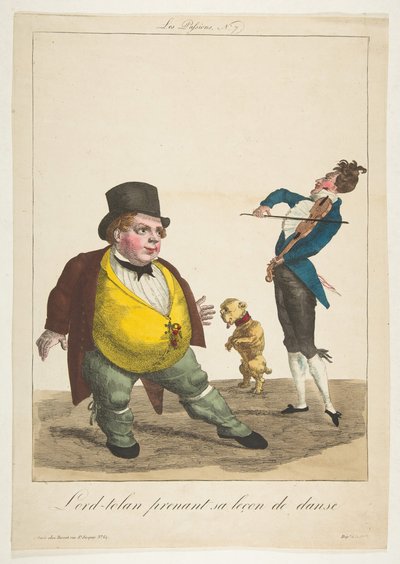 Lord-tolan dans dersini alıyor, Tutkular, No. 7, 19. yüzyıl. by Basset