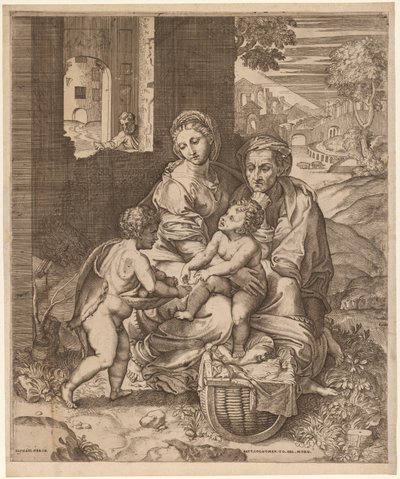 Kutsal Aile (La Perla) (Raphael'den sonra) by Battista Angolo del Moro