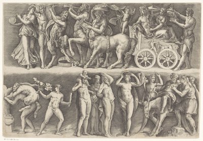 Bacchus ve Ariadne ile antik kabartma by Battista Franco
