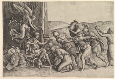 Scipio Mahkumlara Merhamet Veriyor. by Battista Franco Veneziano