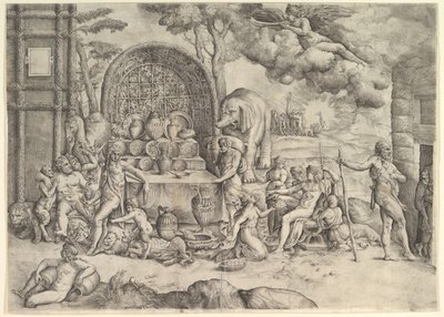 Aşk Tanrısı ve Ruhun Düğünü sağ paneli, yakl. 1530-61. by Battista Franco Veneziano