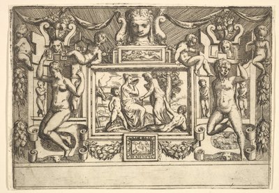 Bir kaseden içen genç bir kadın, önünde duran yaşlı bir kadın, içeride..., yakl. 1540-80. by Battista del Moro