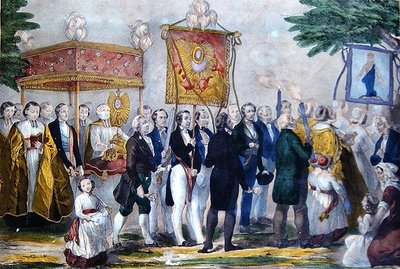Confrerie du Tres Saint Sacrament alayı. 19. yüzyılın başlarında (renkli taş) by Bautz Bautz