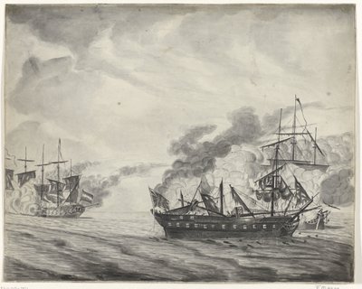 Cadiz Deniz Savaşı, 1781 by Beekman